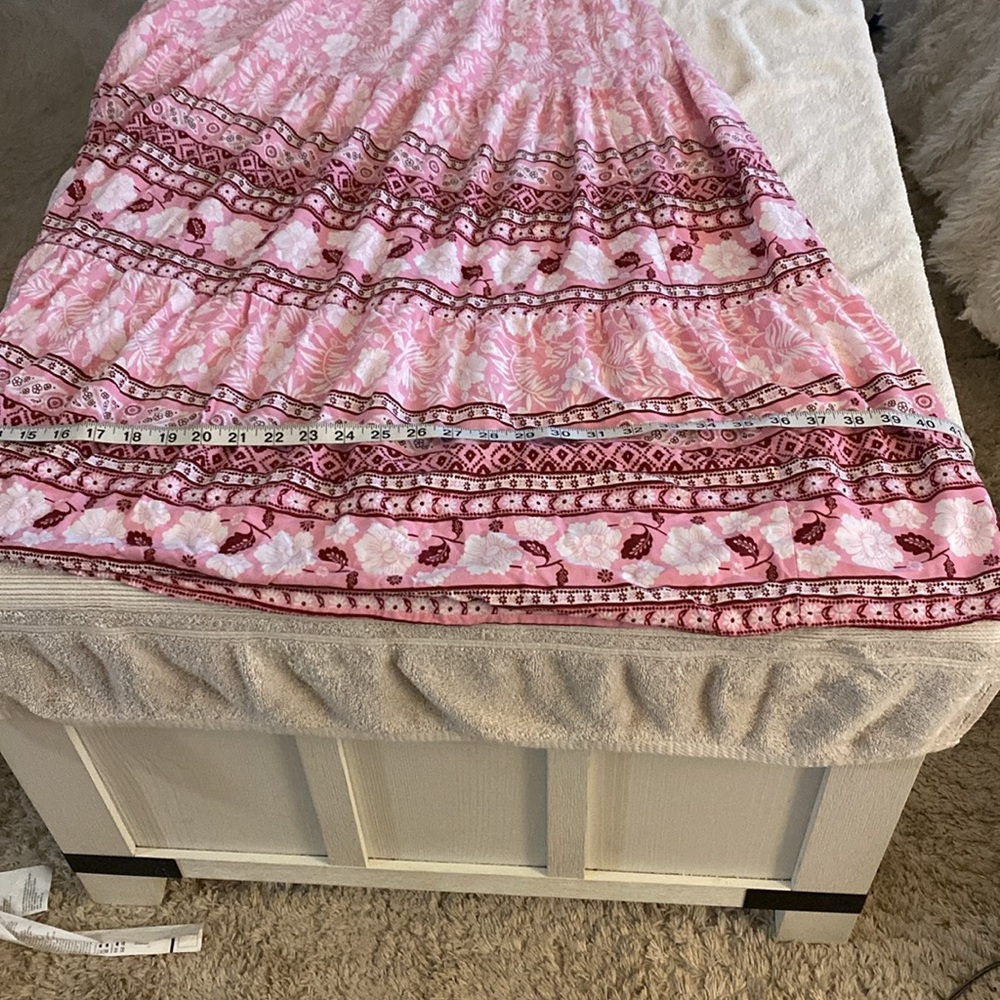 Aakaa beautiful pink floral flowy maxi sundress from high end boutique - Picture 15 of 15